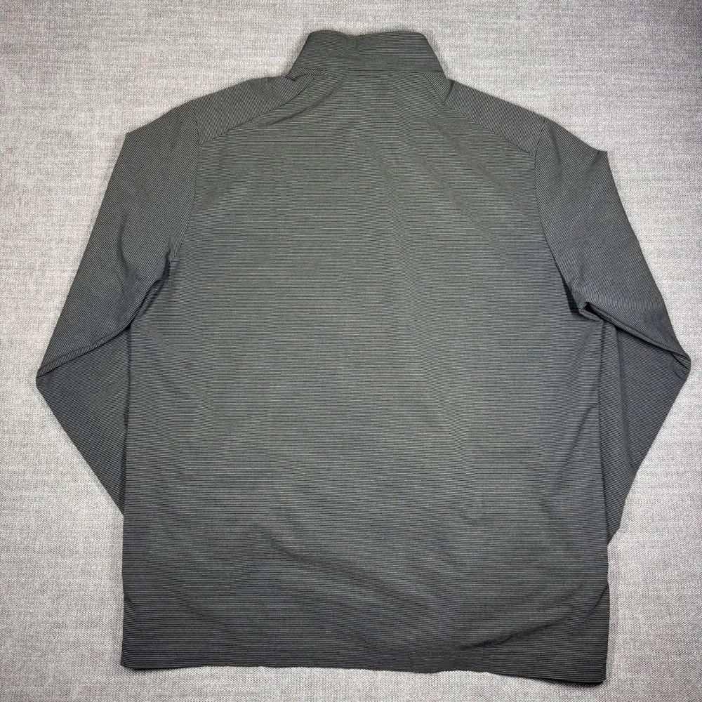 Adidas Club Wind‎ Golf Jacket Large Gray Stripe Quarter Zip Pullover Windbreaker
